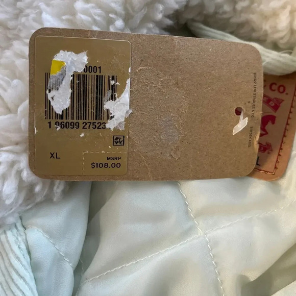 Levis Strauss & Co. Womens XL Light Green Baby Baggy Cropped Trucker Jacket NEW - Picture 8 of 10